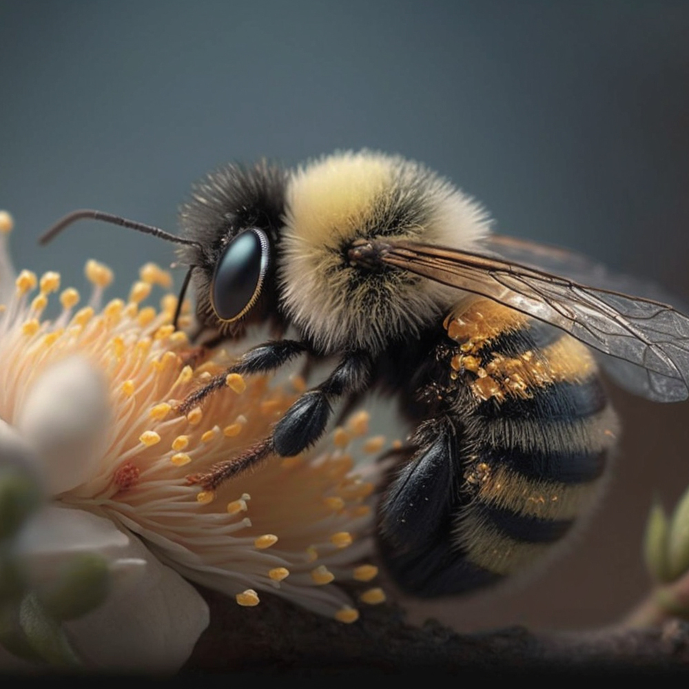 Abeille pollinisatrice en pleine action